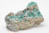 Cubic, Blue-Green Zoned Fluorite Crystals on Quartz - China #197170-3